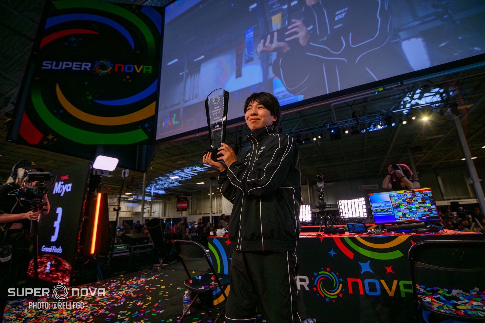 Le joueur japonais de Super SMash Bros. Ultimate Miya lors de sa victoire au Supernova 2025.