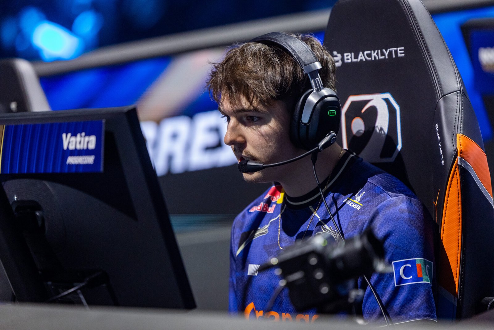 Le joueur de la Karmine Corp, Vatira, aux Worlds RLCS 2025 à Lyon. Crédit : Michal Konkol / Blast.TV