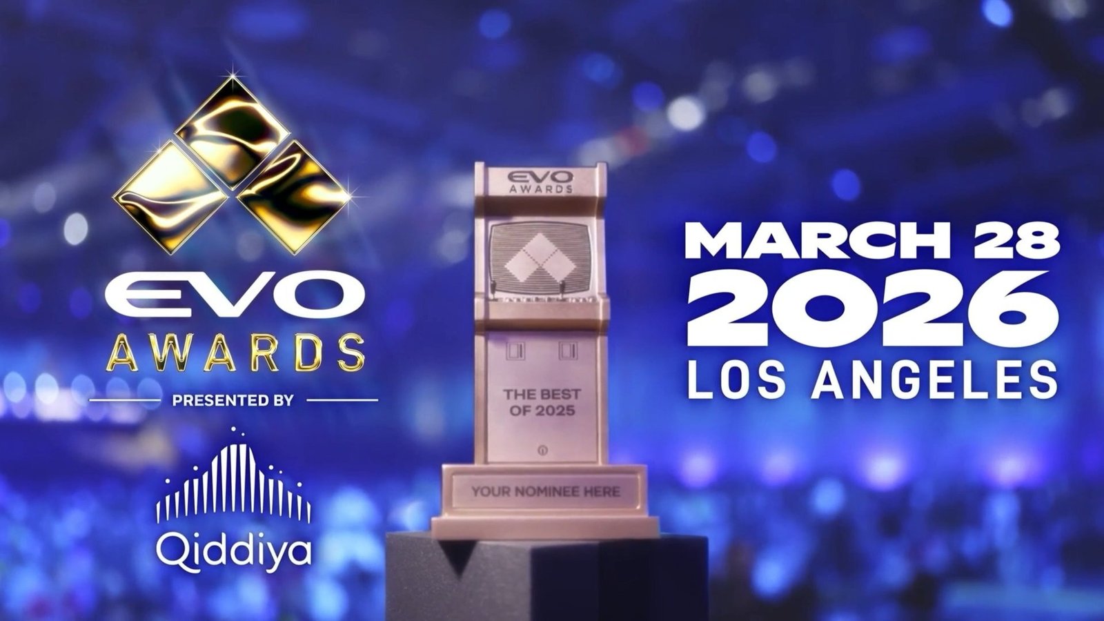 La cérémonie des Evo Awards se tiendra le 26 mars 2026 à Los Angeles pour sa deuxième édition. Crédit : @ScelGH
