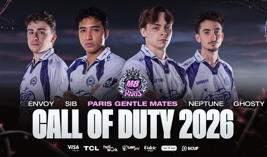 Roster de l'équipe Paris Gentle Mates, composé de Envoy, Ghosty, Neptune et Sib et évoluant sur Call of Duty.