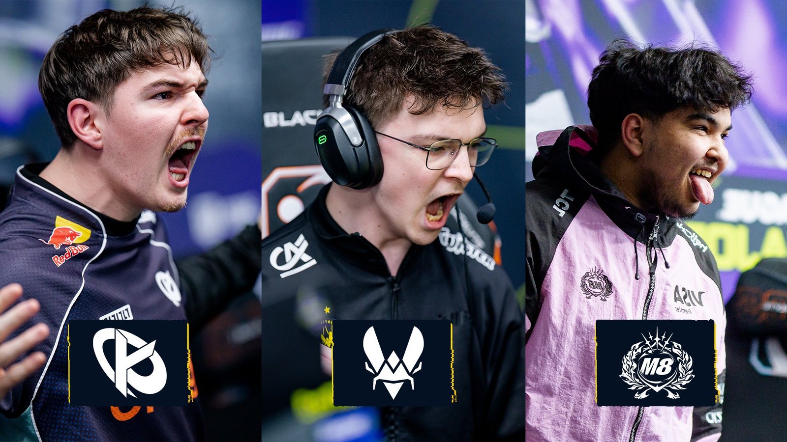 Équipes qualifiées en playoffs des RLCS de Boston avec Gentle Mates, Karmine Corp et Vitality.