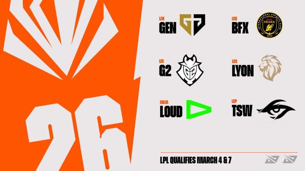 Les équipes qualifiées au First Stand 2026 sur League Of Legends. Crédit : RIOT GAMES