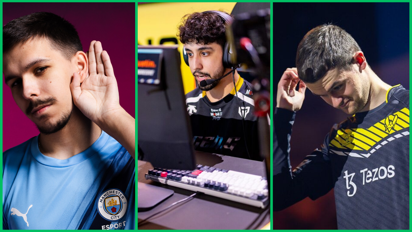 Seikoo, Jstn et Alpha54 : les transferts RLCS avant le split 2. Crédits : Man city Esport / Liquipedia.net / Rocket League Esport