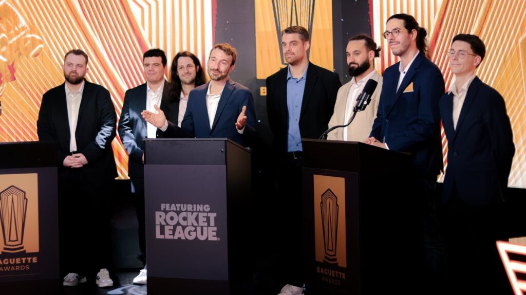 Les commentateurs de Rocket Baguette lors de l'évènement Baguette Awards. Crédits : @huonjie sur X pour Rocket Baguette