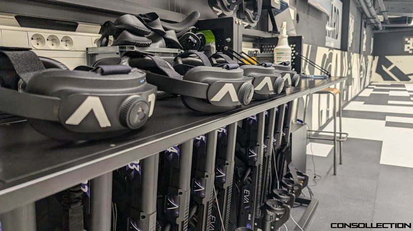 Image contenant des casques de réalité pour EVA, jeu esport en réalité virtuelle.