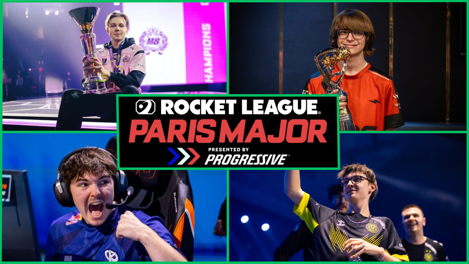 Oski, Zen, Daniel, Vatira... Les 10 joueurs à suivre au Major RLCS de Paris. Crédits : Rocket League Esports & liquipedia