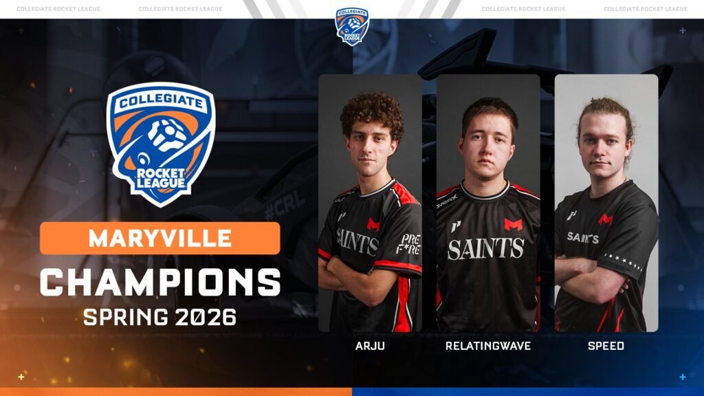 Arju, RelatingWave et Speed remportent le Spring 2026 CRL pour Maryville. Crédits : Rocket League Esports