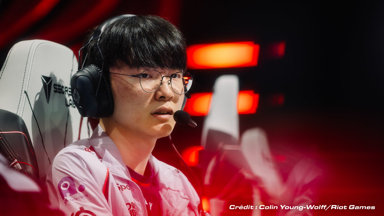 Lee "Faker" Sang-hyeok, midlaner de l'équipe T1 évoluant en LCK, à l'EWC 2026 de League of Legends.